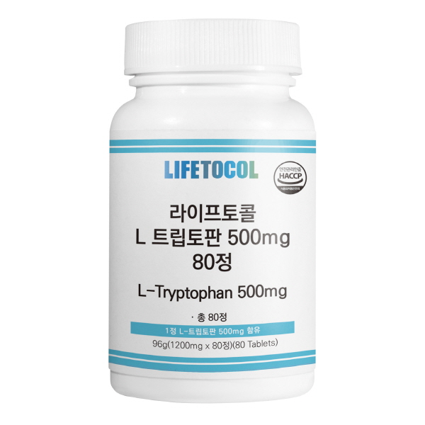 [라이프토콜] L-트립토판 500mg (1,200mg*80정)