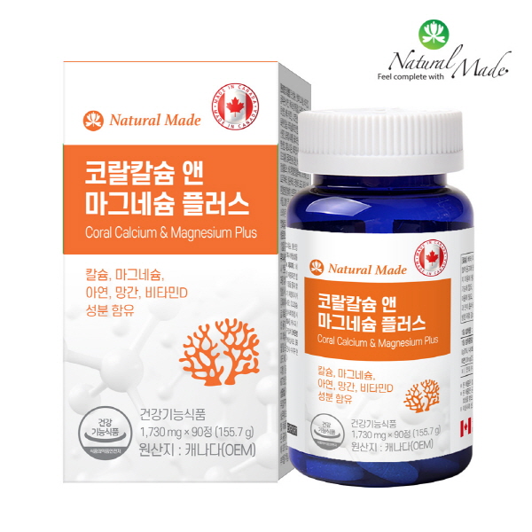 [네츄럴메이드]코랄칼슘 앤 마그네슘 플러스 (1,730mg*90정)