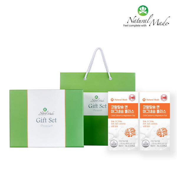 [네츄럴메이드] [선물세트] 코랄칼슘 앤 마그네슘 플러스 (90정*2개입)