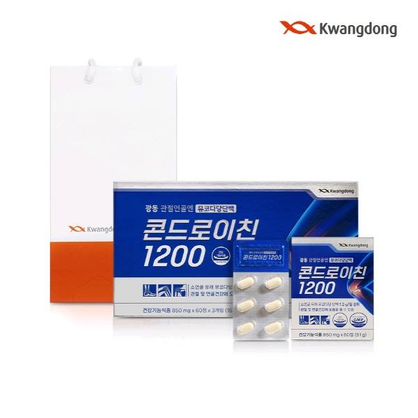 [광동] 관절연골엔 뮤코다당단백 콘드로이친 1200 (850mg*60정*3개입)