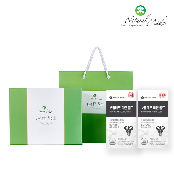 [네츄럴메이드] [선물세트] 쏘팔메토 아연골드 (90캡슐*2개입)
