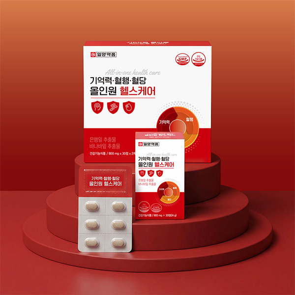 [일양약품] 기억력·혈행·혈당 올인원 헬스케어 (800mg*60정)