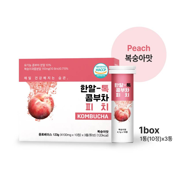 [에버틴] 한알 톡 콤부차 피치 (4100mg*30정)