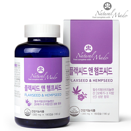 [네추럴메이드] 플랙씨드 앤 햄프씨드 (1,000mg*180캡슐)